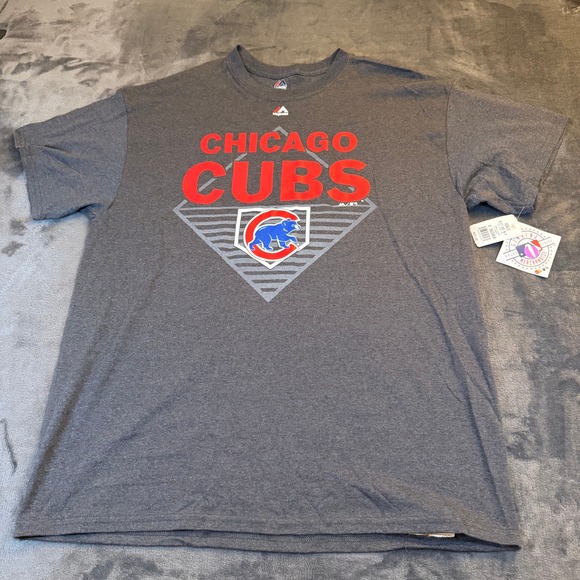 Majestic Other - Majestic Chicago Cubs T Shirt Gray Baseball Graphic Tee Mens Extra Large NWT